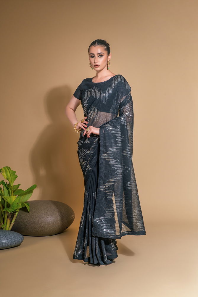 Sc Fancy Sequins Party Wear Sarees Catalog
